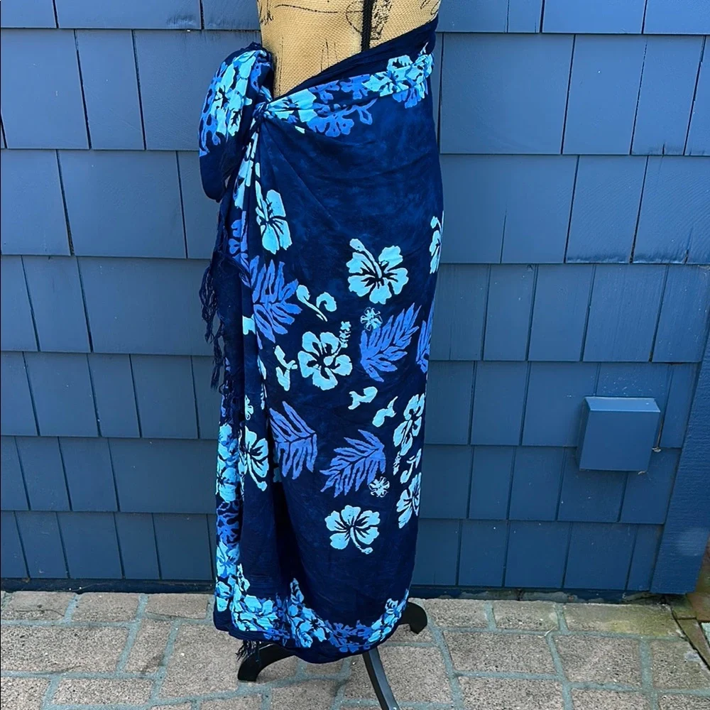 Tropical Blue Sarong Swim Cover-Up - Picture 7 of 11